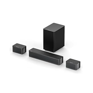 ULTIMEA 5.1 Surround Sound System, Sound Bar for TV, 3D Soundbar Home Theatre System with Adjustable Wireless Subwoofer and Rear Speakers, Bluetooth TV Virtual Surround Sound Speakers, Poseidon D50