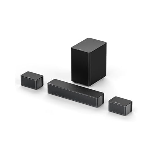 ULTIMEA 5.1 Surround Sound System, Sound Bar for TV, 3D Soundbar Home Theatre System with Adjustable Wireless Subwoofer and Rear Speakers, Bluetooth TV Virtual Surround Sound Speakers, Poseidon D50