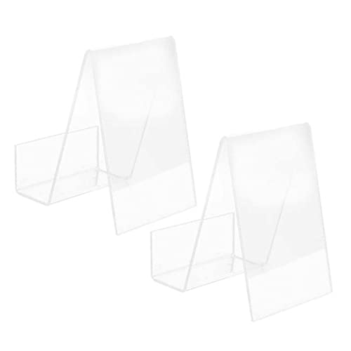 CORHAD 2個透明アクリル製ブックスタンド デスクトップ用ディスプレイイーゼル 雑誌 コミック 表示 収納 整理 持ち運び便利 軽量