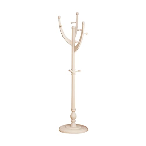 DIANDIAN Sturdy Coat Rack Stand Hall Solid Wood Coat Tree with 9 Round Hook, for Clothing Hats, Hallway Entryway Office, Easy Assembly (Color : Beige)