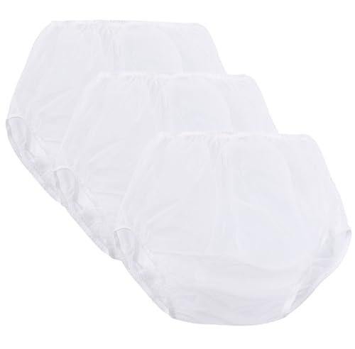 Lot De 3 Culottes en Plastique À Enfiler pour Incontinence Adulte Culottes Réutilisables Et Lavables Slip pour Incontinence Couche Adulte pour Personnes Âgées,Hommes Et Femmes E,Waist 60cm