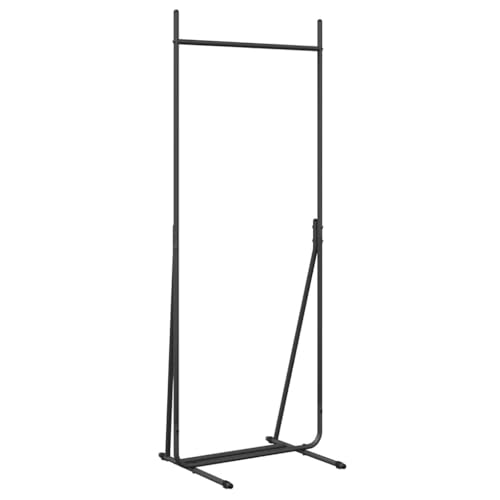 vidaXL Kleiderständer Schwarz 62 x 48 x 158 cm Stahl, Wohnzimmer, moderner Kleiderständer, Stahlorganizer, rechteckige Garderobe, viel Stauraum für Kleidung, minimalistisches Design