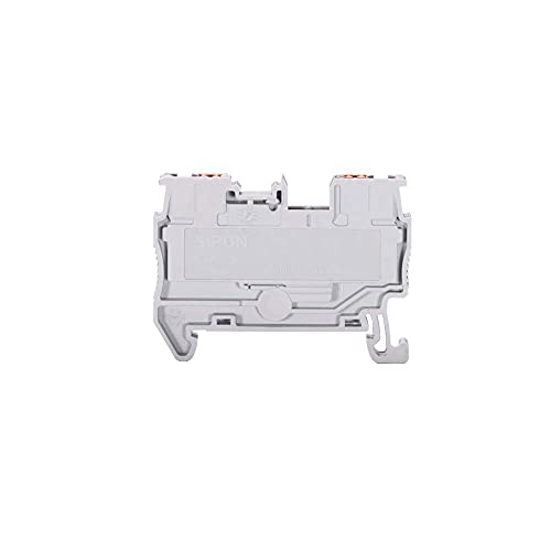 Sipun St2-2.5 Din Rail Terminal Block Spring Push In Pt Type 2.5Mm Screwless Wire Terminal 50 Pcs With Cover End Stop Jumper #TOP7