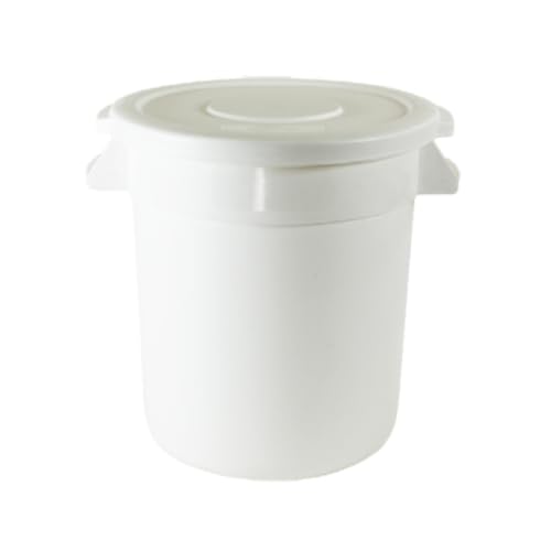 A-to-Z Supply PLTC010W Trash Can, 10 Gallon, Round, Integrated Handles, Plastic, White