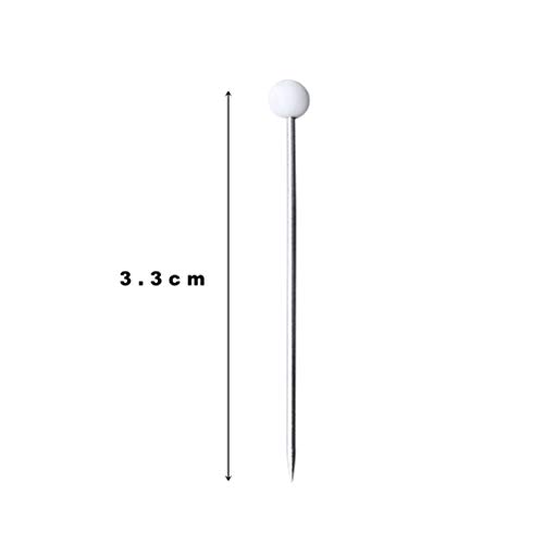 250 Pieces Sewing Pins Ball Glass Head Pins Straight Quilting Pins for Dressmaker Jewelry Decoration, White