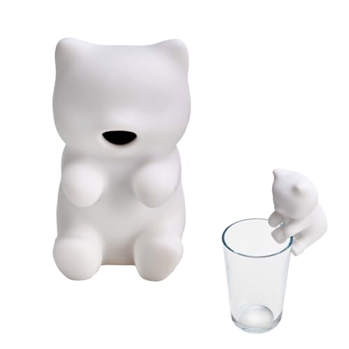 Mini Cat Shape Drink Cooler, Low-noise Fan Technology Tiny 3-Minute Rapid Water Chiller, Cute Beverage Cooling Device for Coffee Tea Hot Water