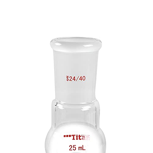 Flasque col unique 24/40 pour micro-réaction chimique en verre 25 ml