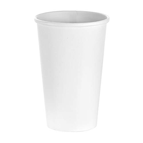 (100 Count) 20 oz White Paper Hot Cups, Disposable Coffee Cups by Tezzorio, Hot Drink Paper Cups for Latte, Cappuccino, Tea, Chocolate