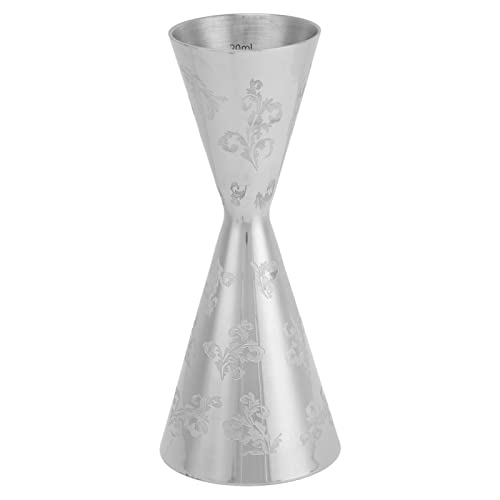 Qcwwy Jigger de Acero Inoxidable, Jigger Doble con Medidas en el Interior, Jigger Duradero para Coctelería, Herramienta de Medición de Jigger (30ml 60ml)