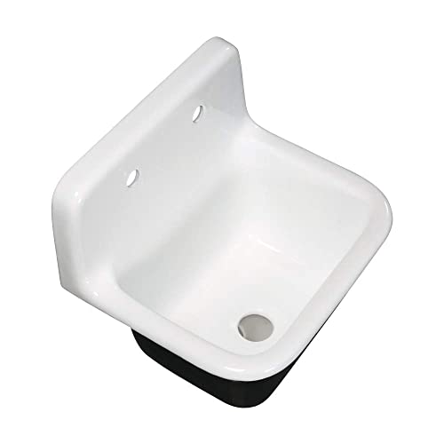 Kingston Brass Fauceture Gckws221822 Petra Galley 22 Inch Wall Mount Single Bowl Kitchen Sink, White #TOP19