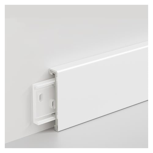 ZJKXJH Plinthe Plinthe Murale en Acier Inoxydable Imperméable pour Chambre À Coucher, Couloir, Cuisine, Bureau, Maison(White,H-3cm/1.2in)