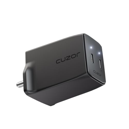 Image of Cuzor Pulse 70W GaN Charger | 2 USB Type C Ports | for iPhone, Samsung, MacBook, iPad | Fast Charging for Laptop and Mobile | Supports PD, PPS, QC | BIS Certified