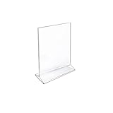 Azar 142710 5-Inch Width by 7-Inch Height Vertical Top Load Acrylic Sign Holder, 10-Pack