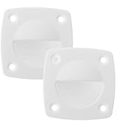 Toddmomy White Nylon Flush Pull Handle for Yacht and RV, Recessed Sliding Door Handle Square Hatc...