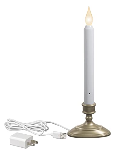 Xodus Innovations Fpc1370P-6 Electric Led Plug-In Flameless Window Candle With Dusk To Dawn Sensor And Easy Changing Flame Color Amber Or White, Pewter/Silver, Pack Of 6 #TOP28