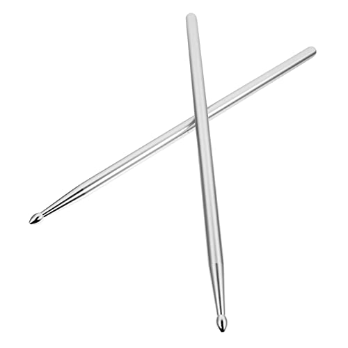 Baquetas para batería estilo 5A de aleación de aluminio, modelo universal para principiantes y niños, par de baquetas de práctica miniatura 1