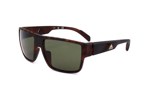 Adidas SP0006 52N Sunglasses Men's Dark Havana/Green Lenses Rectangular 57mm