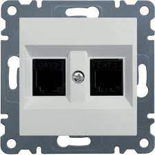 Prise RJ11 double LUMINA blanc pour aménager votre bureau à la maison