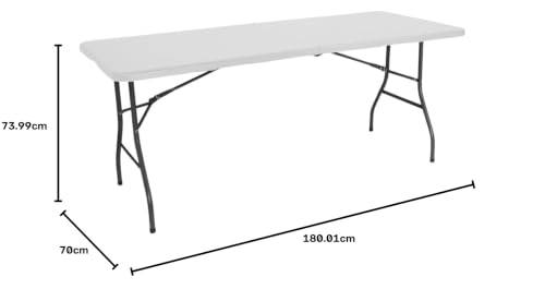 Miniatura 3 de Mesa Catering Plegable Portátil Rectangular 180 Cm Multiusos: Camping, Eventos En Espacios Exteriores O Interiores Mesa Resina Y Patas Acero 4-6 Personas Y Carga De 150kg