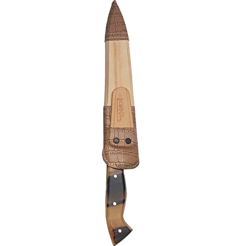 Facas Gaúcha, 1010TLCESCURO, Facão Faca Churrasco 10'' Carbono 1070 Full Tang Listrado Cabo Chifre