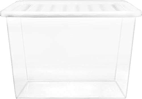 Pluto Packaging Extra Large Clear 80 Litre Stackable Home Office Plastic Storage Container With Lids (1)