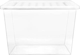 Pluto Packaging Extra Large Clear 80 Litre Stackable Home Office Plastic Storage Container With Lids (1)