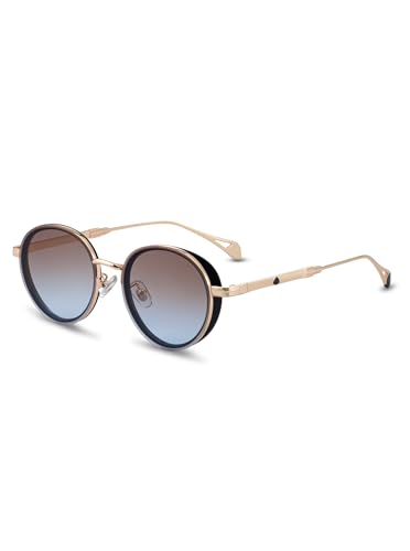 Image of Classic& Vintage Sunglasses for Women Metal Frame Round Shades Circular Sunnies(2A409)