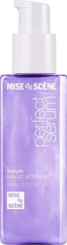 Mise En Scene Magic Straight Perfect Serum - Anti Frizz Hair Straightening Serum with heat protectant for straightener, hair tamer oil, Coconut Oil for Smooth, Silky, and Shiny Hair, 2.71 Fl Oz