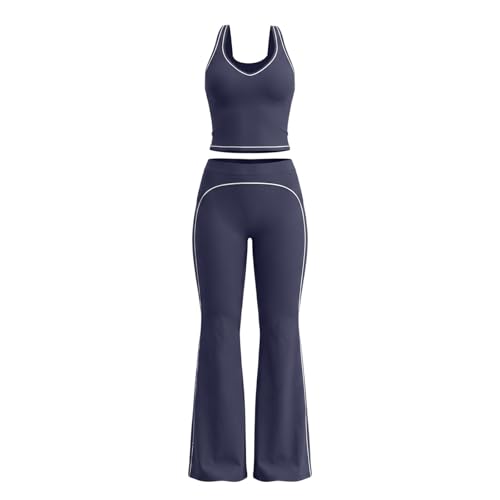 Conjunto deportivo transpirable antihumedad para mujer con pantalón elástico de yoga 5