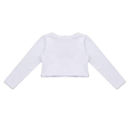 Hansber Kids Girls Classics Long Sleeve Front Knot Cotton Wrap Top Ballet Dance Ballerina Cardigan Sweater4