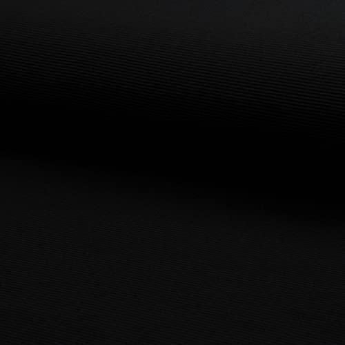 Stoff - Rip Jersey Clara- Ripjersey - Ripp-Jersey - Stoff zum nähen - Meterware ab 50cm - 15,90€/Meter - Kinderstoff (Schwarz) Cover