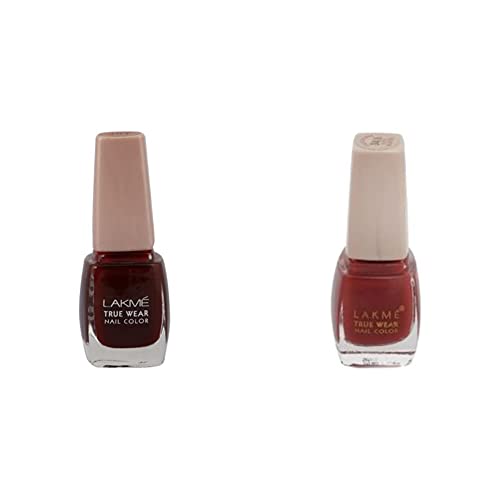 Image of Lakme True Wear Nail Color, Reds & Maroons 403, 9 ml and Lakme True Wear Nail Color, Shade D416, 9 ml