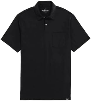 vineyard vines Men's Surf Polo, Black, Small