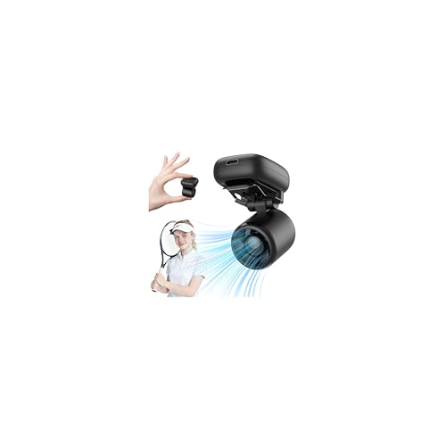 Mini Clip On Fan Portable Ultra-Lightweight 2oz Rechargeable Mini Portable Fan with 3 Speeds USB-C Hands-Free Clip Fan Face Cooling for Outdoor Soccer Baseball Cap Visor Hat Sports (Black)