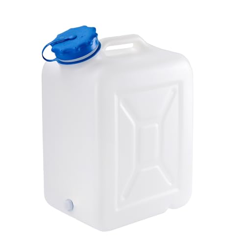 hünersdorff Weithalskanister / Abklärkanister / Mehrzweckkanister mit großer Öffnung zur einfachen Innenreinigung 31 Liter UV-Schutz Made in Germany 818300 Naturfarben weiß