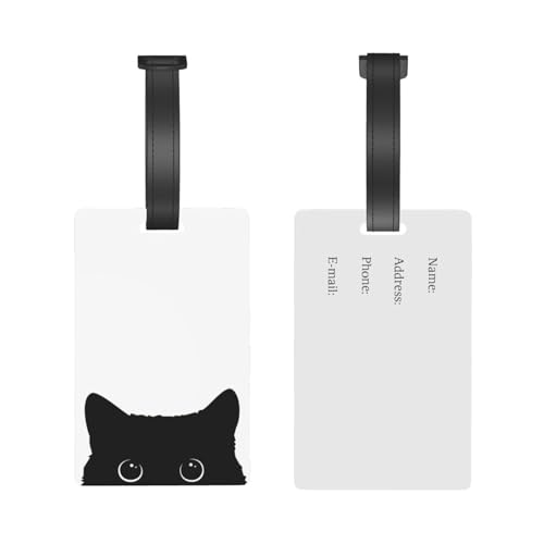 Funny Cat Luggage Tag for Suitcase, Travel Baggage Bag Tags Backpack Name ID Identifier Labels for Women Men Kids (1 Pack)4