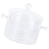 EPIGEIST Olla de Vidrio Borosilicato Transparente 1500ml con Tapa Resistente al Calor para Estufa Multiusos Cocina y Guisos