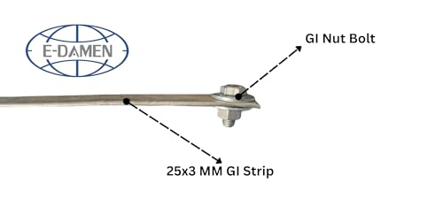 Image of Edamen 9 inchx9 inch GI Earth Plate sheet with connected strip for High Load Capacity Up t0 3kw /3000W For Industry Home Office Protect From High current Flow
