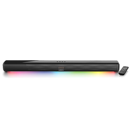 Lenco SB 042LEDBK   Barra de Sonido Bluetooth® de 85 cm con HDMI (ARC) y animación de luz LED   Negro