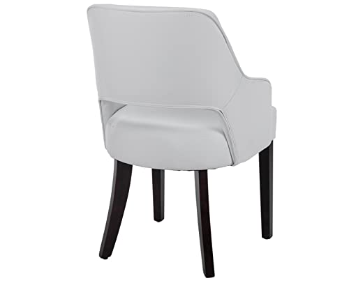 Kmax Pu Leather Dining Chairs Set Of 4 Upholstered Side Chairs Farmhouse Accent Chairs With Open Back Wood Legs For Dining Room Guest Room Restaurant, Cream #TOP4