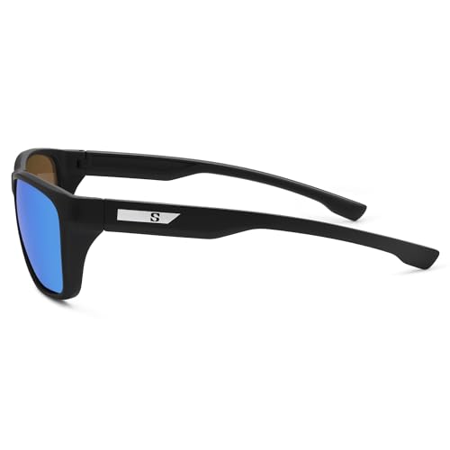 SOJOS Polarized Square Sunglasses Men Womens, TR90 Lightweight Frame UV Protection Shades4