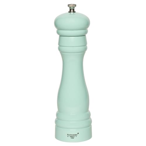 Fletchers' Mill Federal Pepper Mill, Seafoam - 8 Inch, Adjustable Coarseness Fine to Coarse, MADE IN U.S.A.