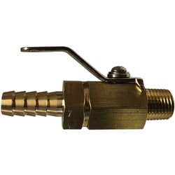 46986 Miniature Ball Valve with Handle and Nut, 5/16 x 1/4 in Nominal, Hose Barbed x MIP