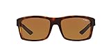Arnette Men's Corner Man Polarized Rectangular Sunglasses, Fuzzy Dark Havana, 61 mm