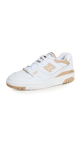 New Balance 550 Sneakers, White/Incense, 8 US Women/6.5 US Men