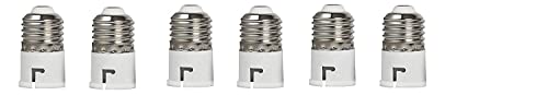 Image of White E27 to B22 Screw Base Socket Lamp Holder | Adapter Light Bulb (Pack of 6)
