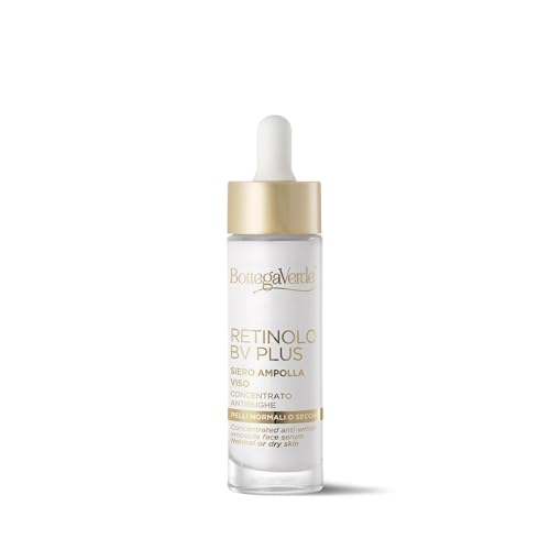 Bottega Verde - Retinolo BV Plus, Siero Viso Concentrato Antirughe, 30 ml, Trattamento Antietà Intensivo con Retinolo ed Estratti Nutrienti, Ideale per Pelli Normali o Secche