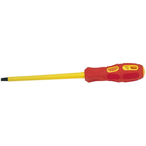 Image of Draper 960B Fully Insulated Plain Slot Screwdriver, Blue, 6.5 x 150 mm