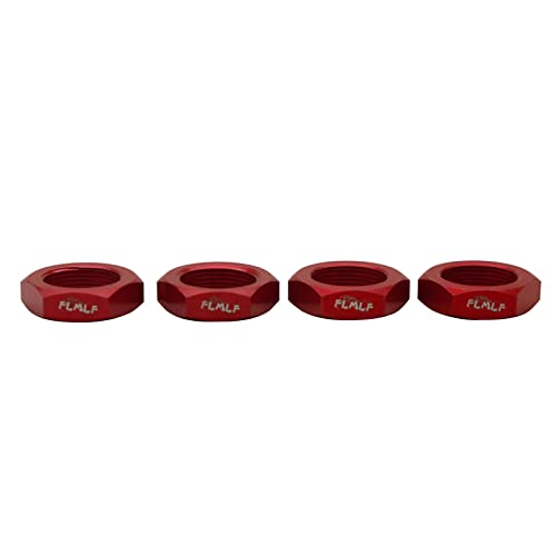 Tuercas de rueda de aluminio FLMLF rojas para evitar pérdidas en coches RC 1/5 5