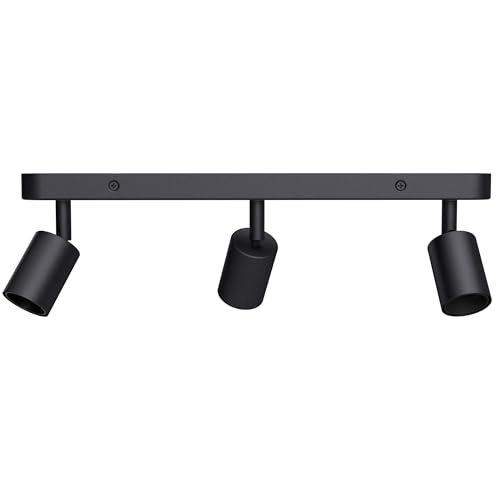 linovum AWORA Deckenlampe E27 3 flammig schwarz ohne Leuchtmittel - Küchenlampe Deckenleuchte E27 Deckenfassung Deckenstrahler